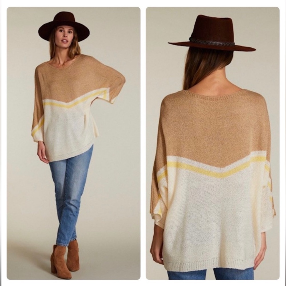 Retro Bat Wing Colorblock Top